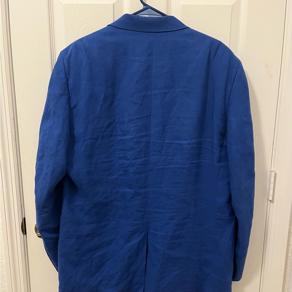 Lauren Ralph Lauren Royal Blue Linen Men's Blazer - Picture 6 of 9
